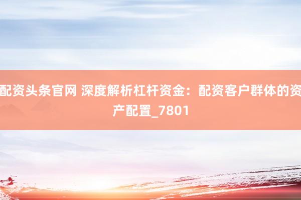 配资头条官网 深度解析杠杆资金：配资客户群体的资产配置_7801
