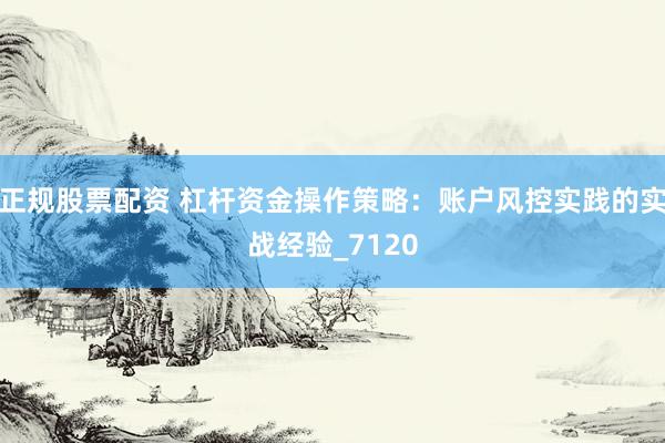 正规股票配资 杠杆资金操作策略：账户风控实践的实战经验_7120