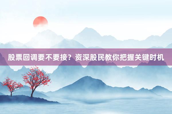 股票回调要不要接？资深股民教你把握关键时机