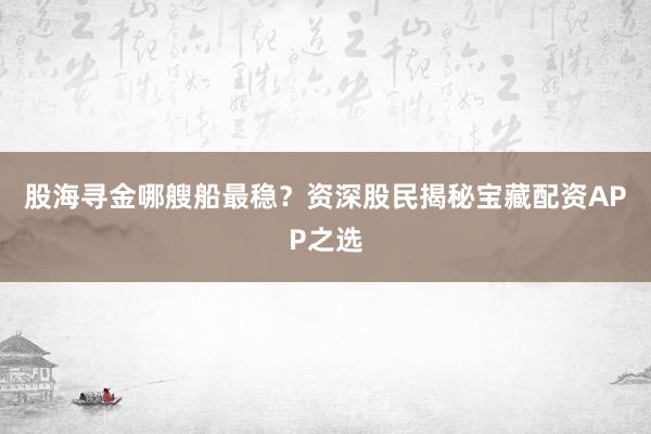 股海寻金哪艘船最稳？资深股民揭秘宝藏配资APP之选