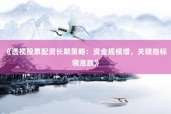 《透视股票配资长期策略：资金规模增，关键指标领涨跌》