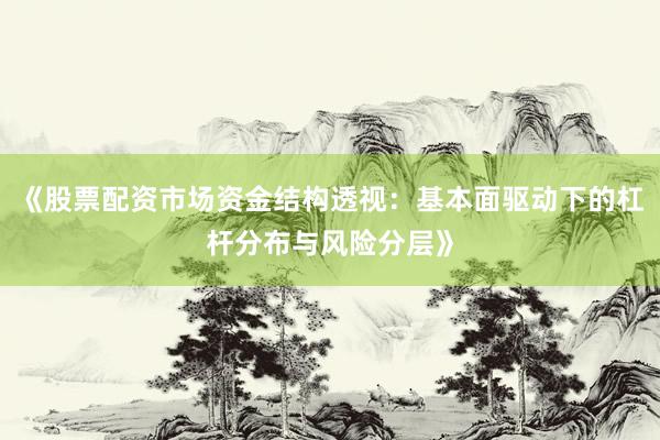 《股票配资市场资金结构透视：基本面驱动下的杠杆分布与风险分层》