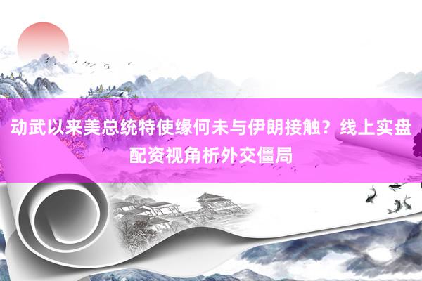 动武以来美总统特使缘何未与伊朗接触？线上实盘配资视角析外交僵局