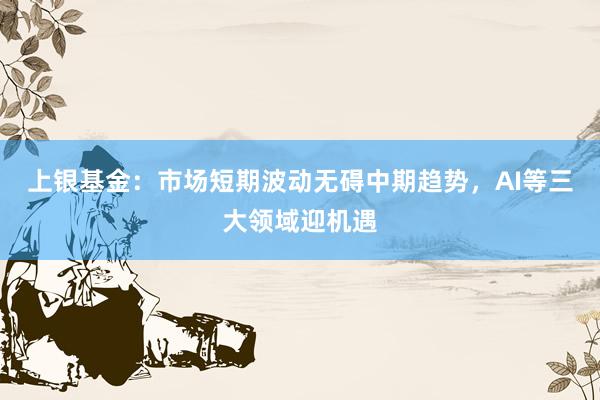 上银基金：市场短期波动无碍中期趋势，AI等三大领域迎机遇