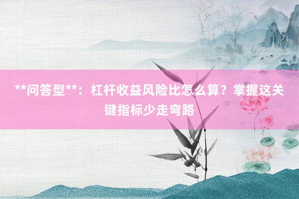 **问答型**：杠杆收益风险比怎么算？掌握这关键指标少走弯路