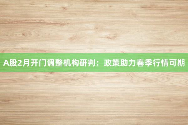 A股2月开门调整机构研判：政策助力春季行情可期